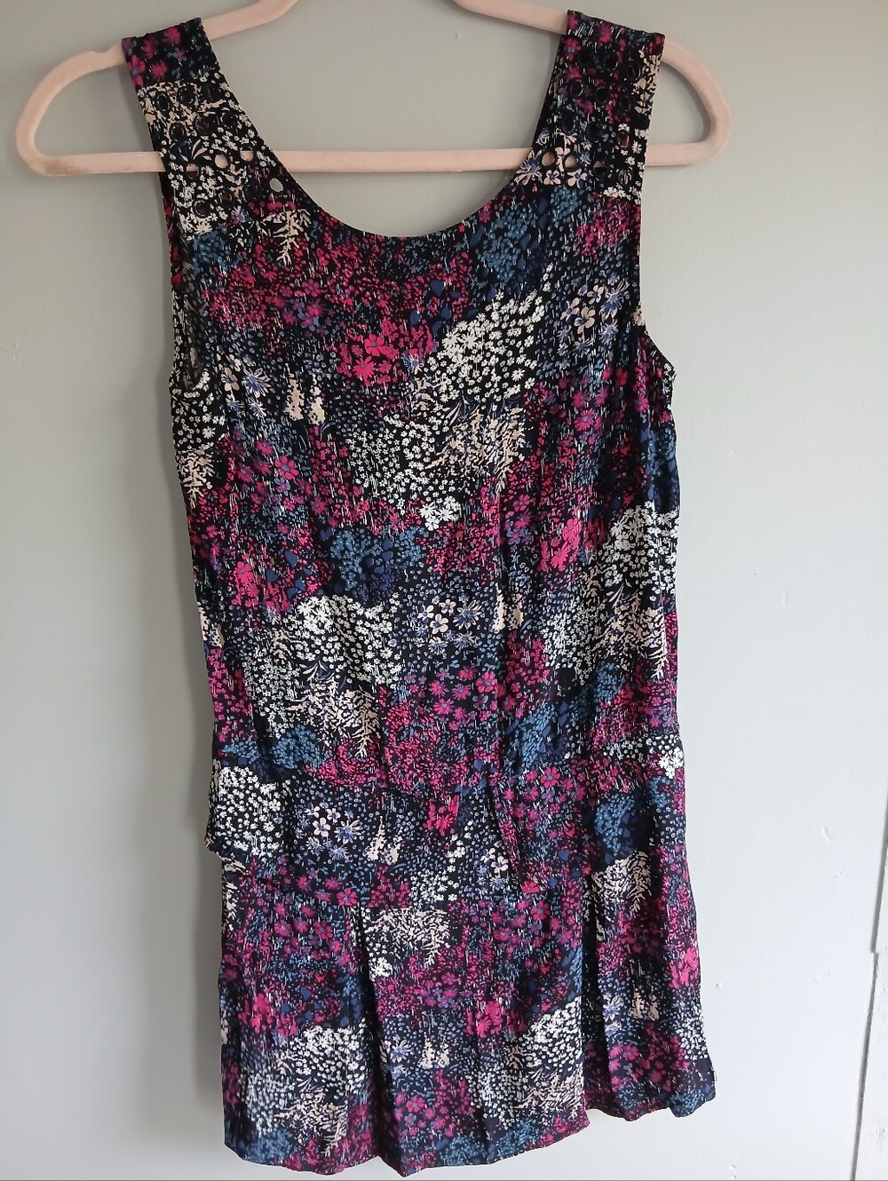Forever 21 Ditsy Floral Mini Dress Sleeveless Boho XS